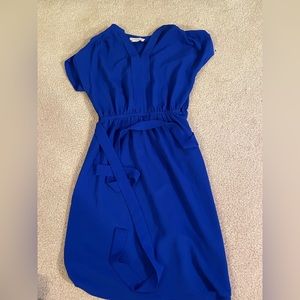 Monteau blue V neck dress| Size:Small |